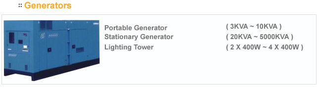Generators - Portable Generator, Stationary Generator, Lighting Generator
